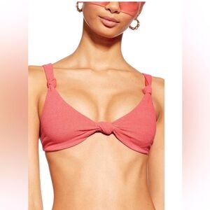 Topshop Velour Knot Triangle Bikini Top